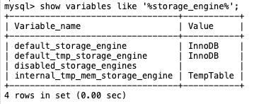 查看 MySQL 当前默认的存储引擎